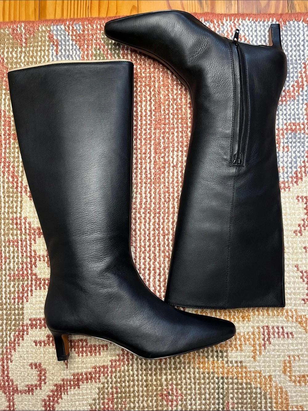 NWOT Madewell The Dimes Knee-High Boots Black Leather Size 8